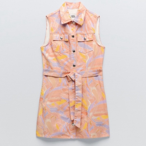 ZARA Denim Mini Dress - Picture 2 of 3